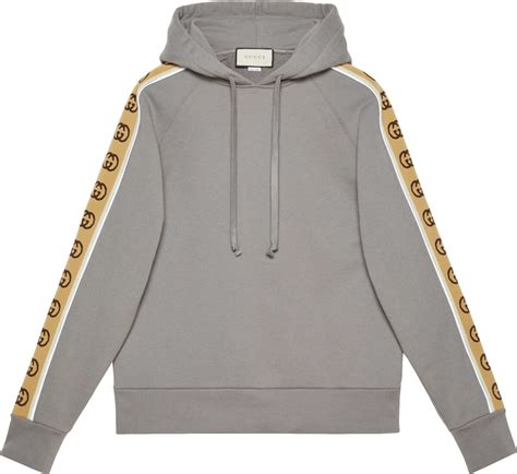 grey gucci stripe hoodie|gucci trim tan hoodie.